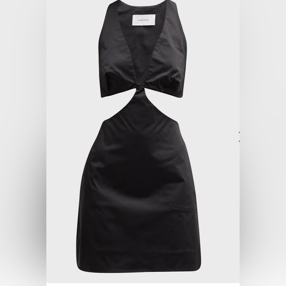 BONDI BORNRamatuelle Plunge Cutout Tie Mini Dress LARGE